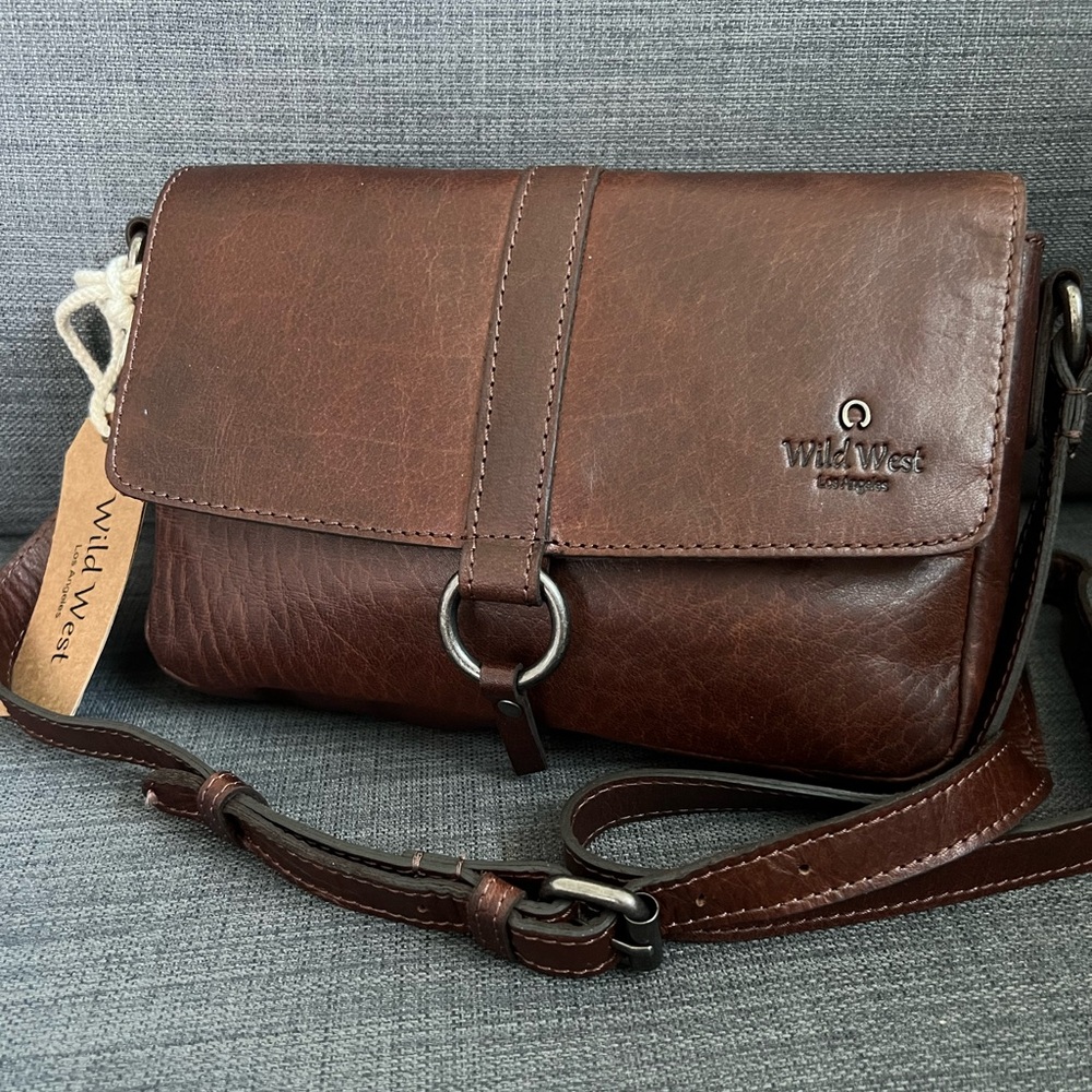 NWT WILD WEST LEATHER SMALL CROSSBODY SHOULDER BAG